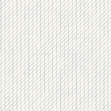 Detail of wallpaper in a painterly uneven grid pattern in light blue on a white field.