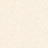 Detail of fabric in a painterly grid pattern in gold on a white field.