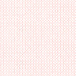 Detail of fabric in an intricate striped grid pattern in light pink on a white field.
