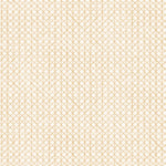 Detail of wallpaper in an intricate striped grid pattern in gold on a white field.