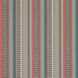 Striped flatweave runner in red tan blue grey 