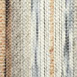 Broadloom carpet fabric with stripes in beige, brown, and gray.