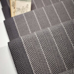 Striped flatweave runner in light grey and dark grey 