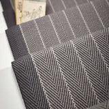 Striped flatweave runner in light grey and dark grey 