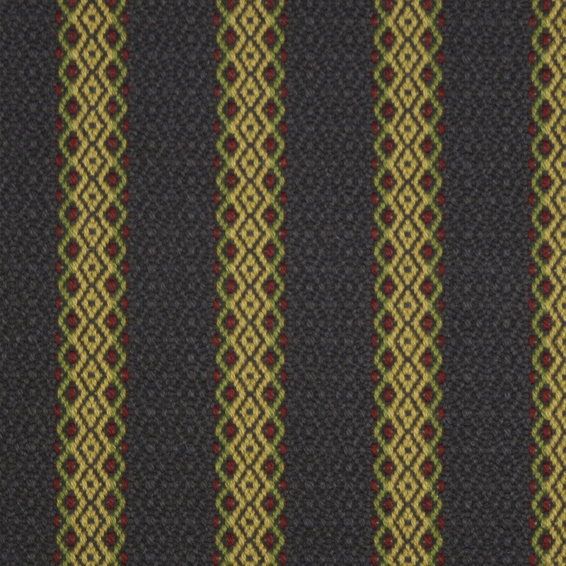 Striped flatweave runner in black and yellow