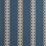 Striped flatweave runner in blue and white