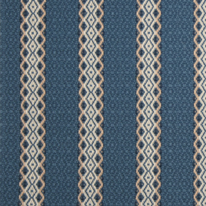 Striped flatweave runner in blue and white