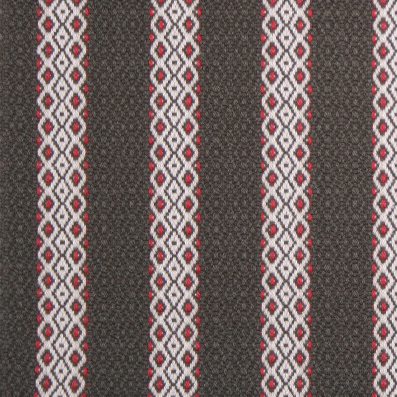 Striped flatweave runner in black and red