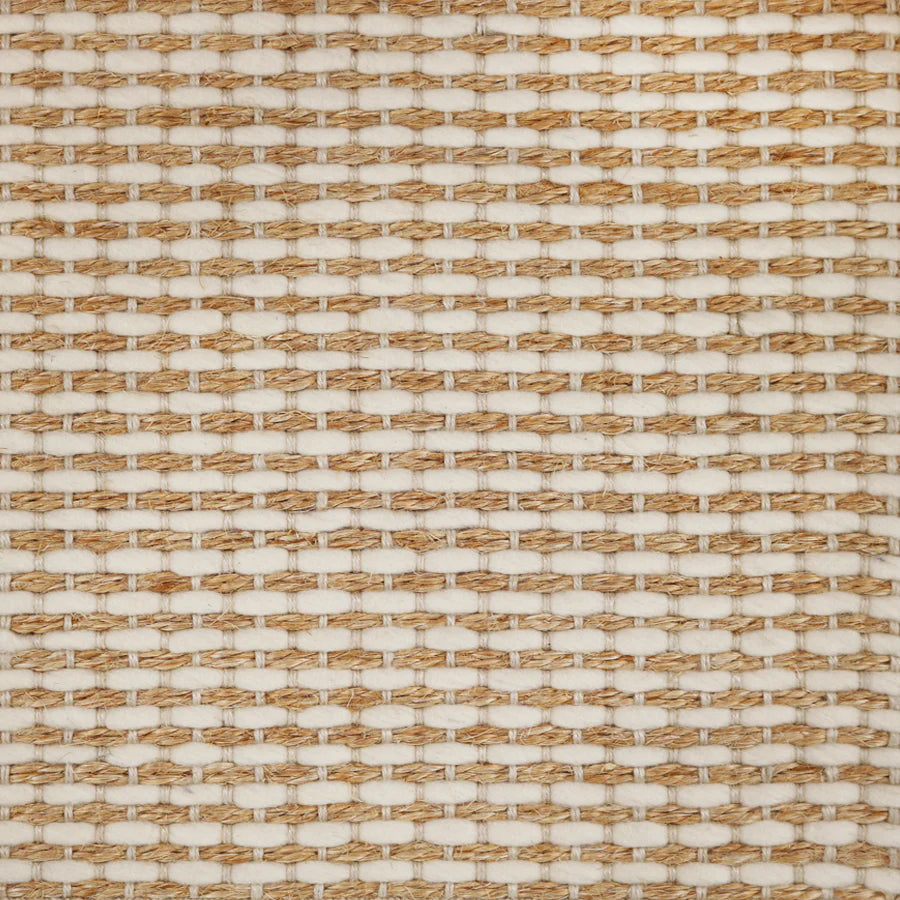 Broadloom carpet swatch in a striped pattern in a orange tan design