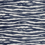 Broadloom carpet swatch in wavy striped pattern blue color