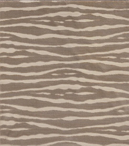 Broadloom carpet swatch in wavy striped pattern tan color