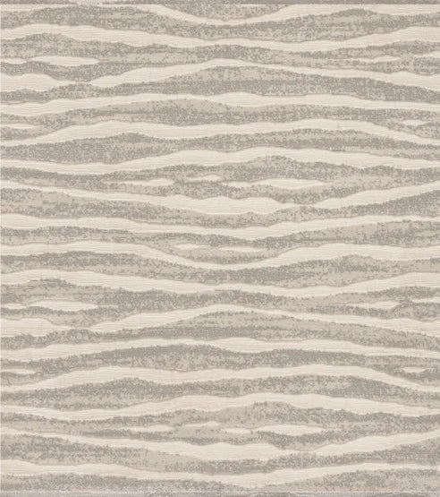 Broadloom carpet swatch in wavy striped pattern white grey color