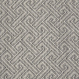 Broadloom carpet swatch in wavy geometric pattern dark grey color