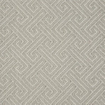 Broadloom carpet swatch in wavy geometric pattern light grey color