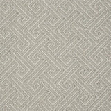 Broadloom carpet swatch in wavy geometric pattern light grey color