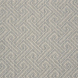 Broadloom carpet swatch in wavy geometric pattern light grey blue color