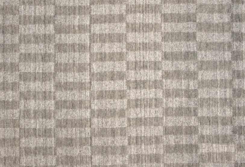 Broadloom carpet swatch in squared pattern grey color