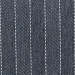 Broadloom carpet in a herringbone stripe pattern in navy blue. 