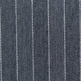 Broadloom carpet in a herringbone stripe pattern in navy blue. 