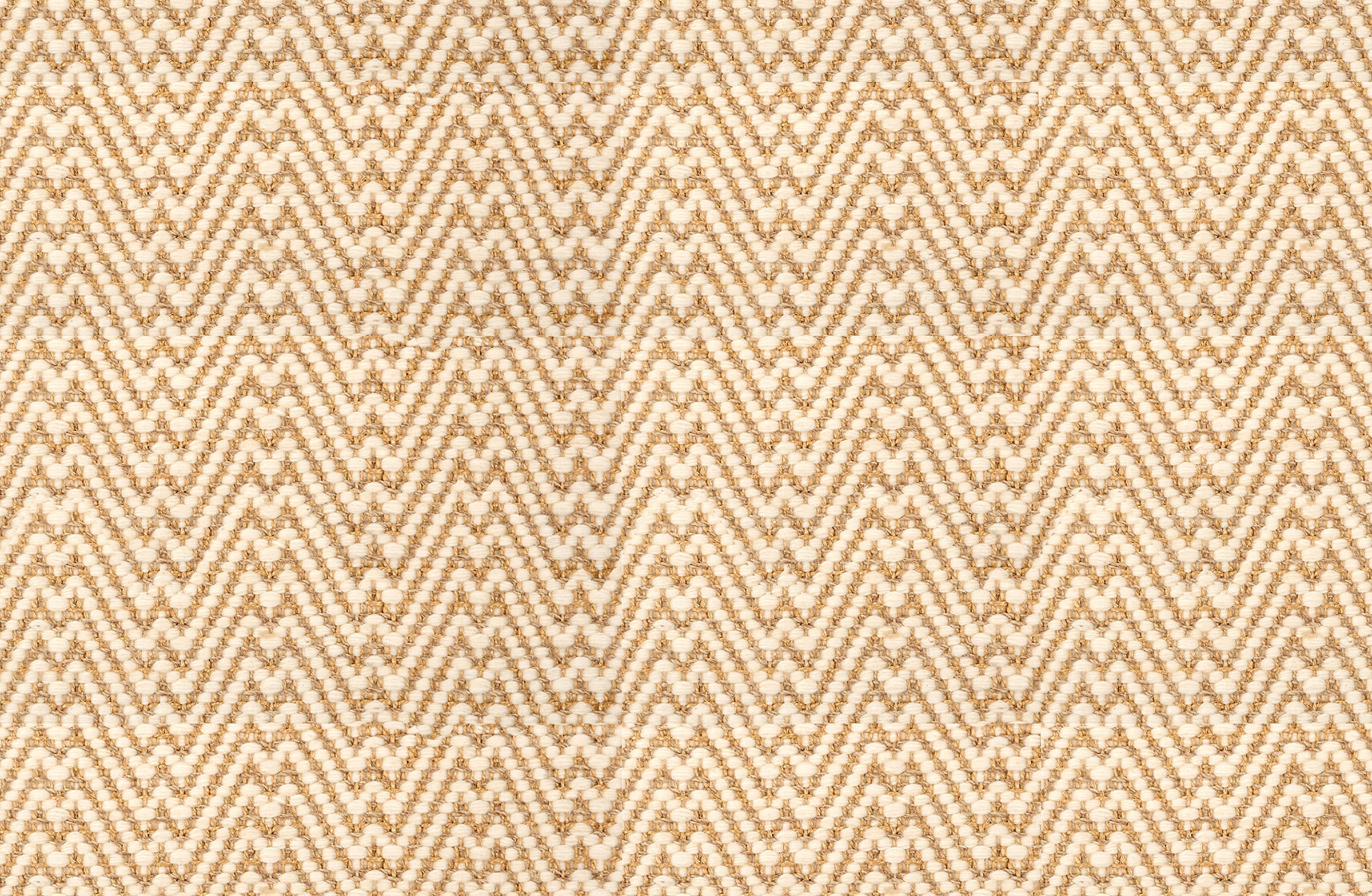 Broadloom carpet with a herringbone pattern in tan and cream.