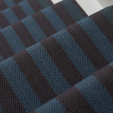 Striped flatweave runner in blue and black 