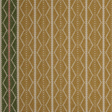 Striped flatweave runner in green and mustard