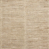 Broadloom carpet swatch in a striped pattern in a yellow tan cream design