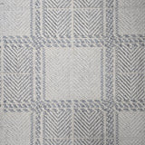 Broadloom carpet in wide box checkerboard pattern in cream and light blue.