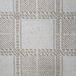 Broadloom carpet in wide box checkerboard pattern in cream and tan.
