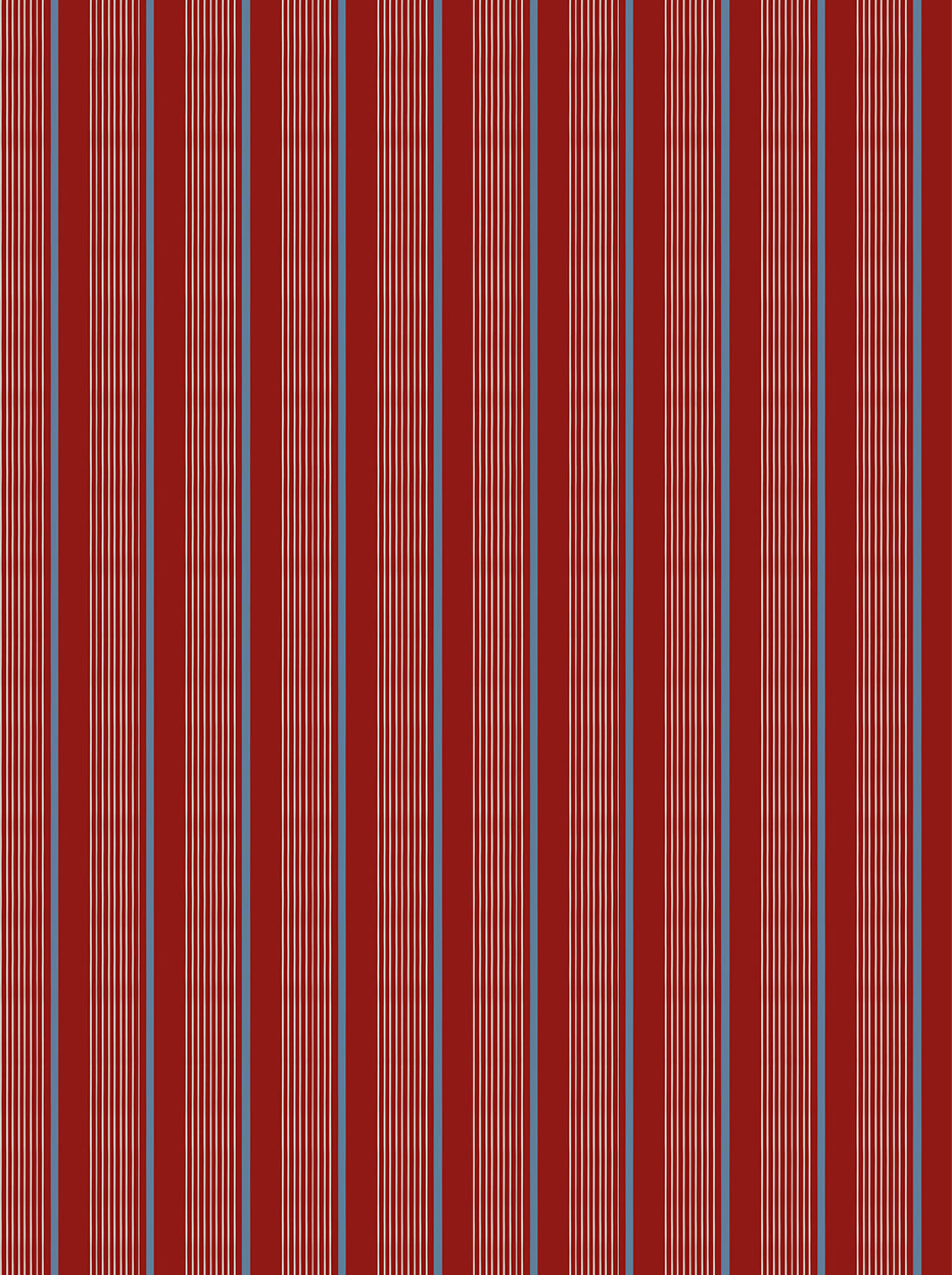 Red and blue striped wallpaper