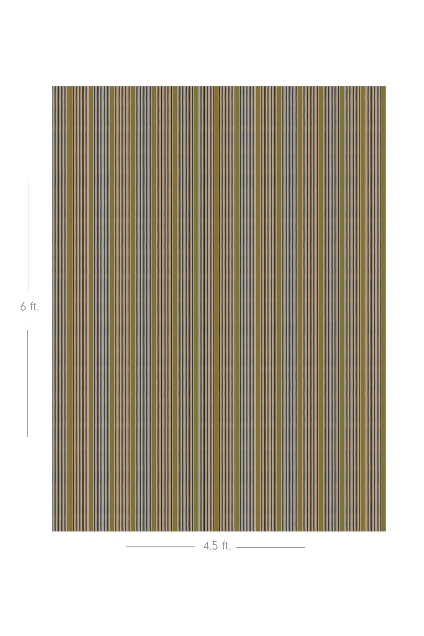 Diagram showing scale of vertical striped wallpaper