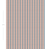 Diagram showing scale of vertical striped wallpaper