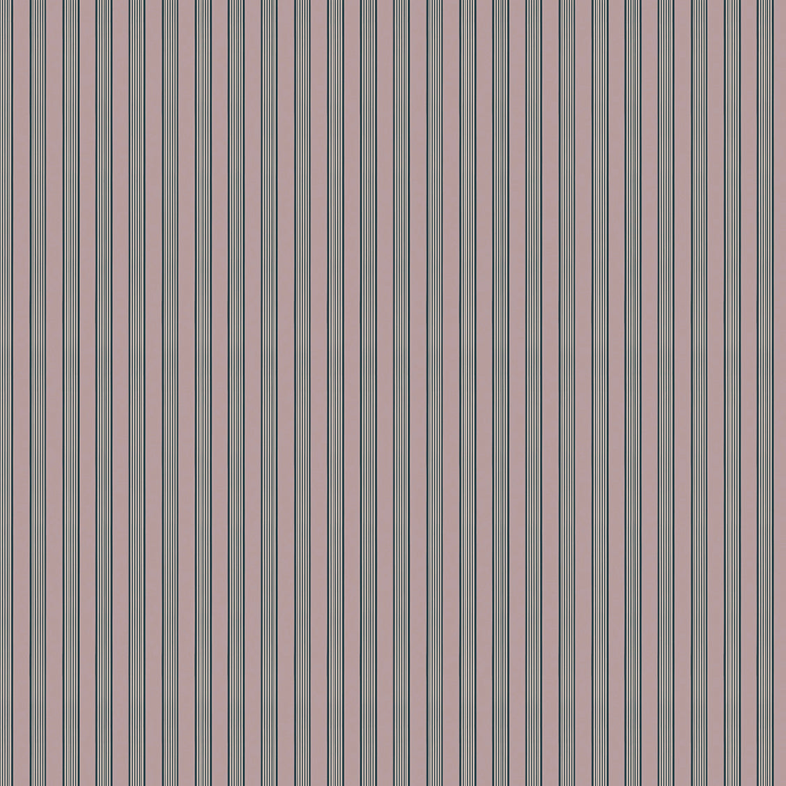 Mixed width striped wallpaper in light purple, cream and green.