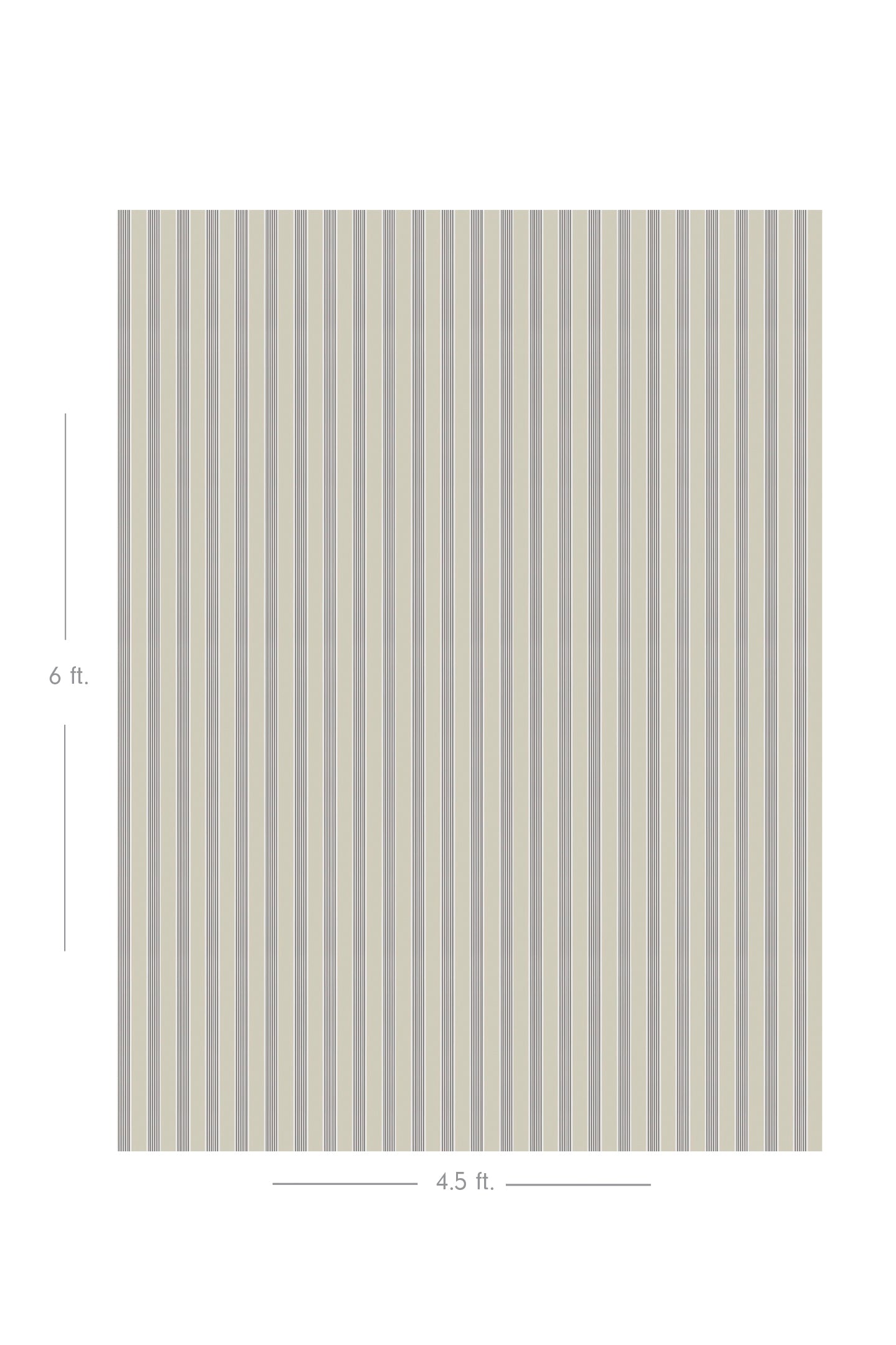 Diagram showing scale of vertical striped wallpaper