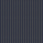 Mixed width striped wallpaper in navy blue, white and black.