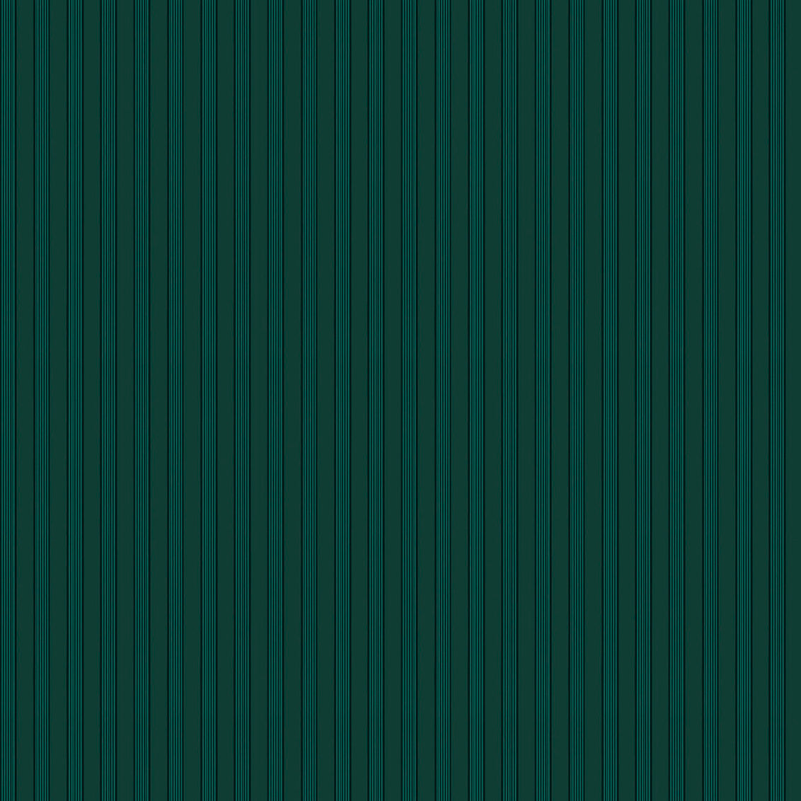 Mixed width striped wallpaper in dark green and teal.