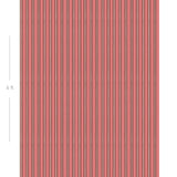 Diagram showing scale of vertical striped wallpaper