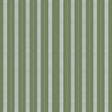 Mixed width striped wallpaper in green and white