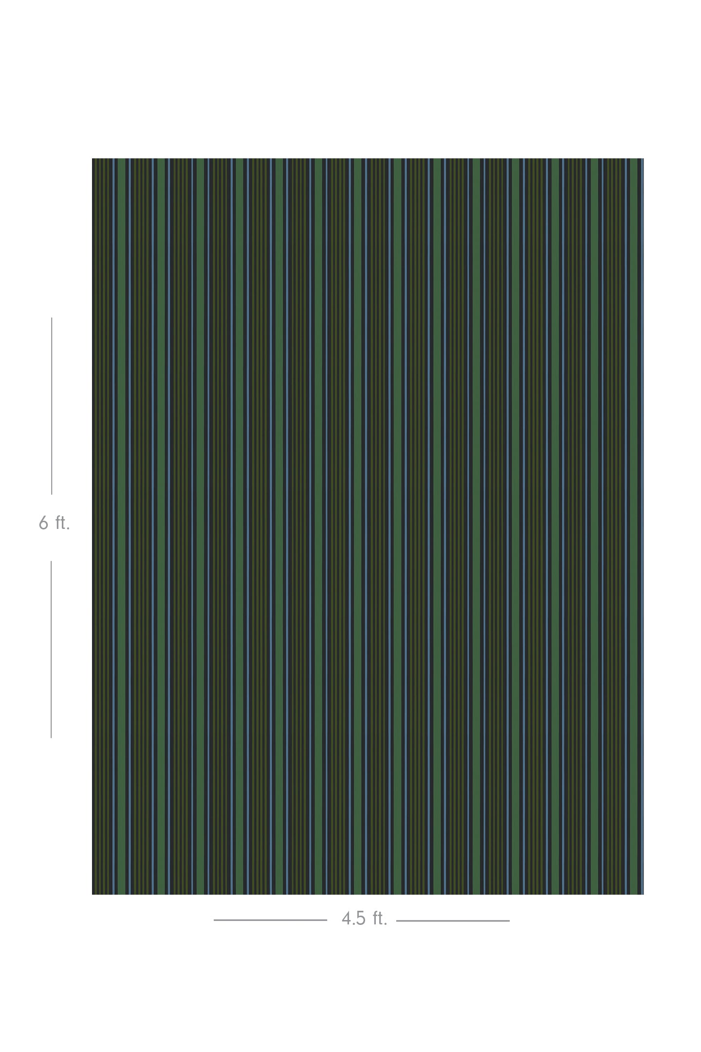 Diagram showing scale of vertical striped wallpaper