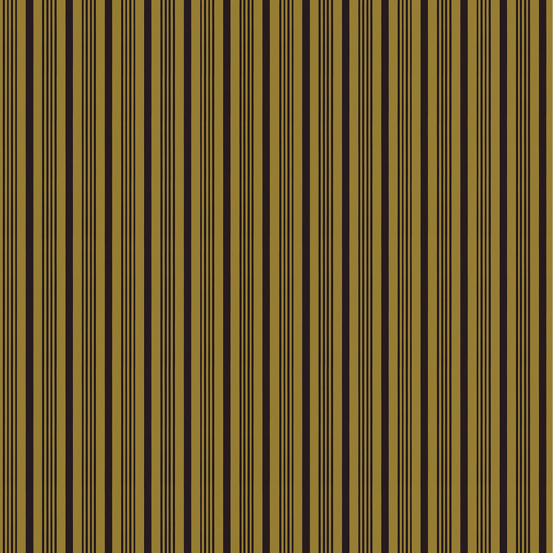 Mixed width striped wallpaper in yellow and black
