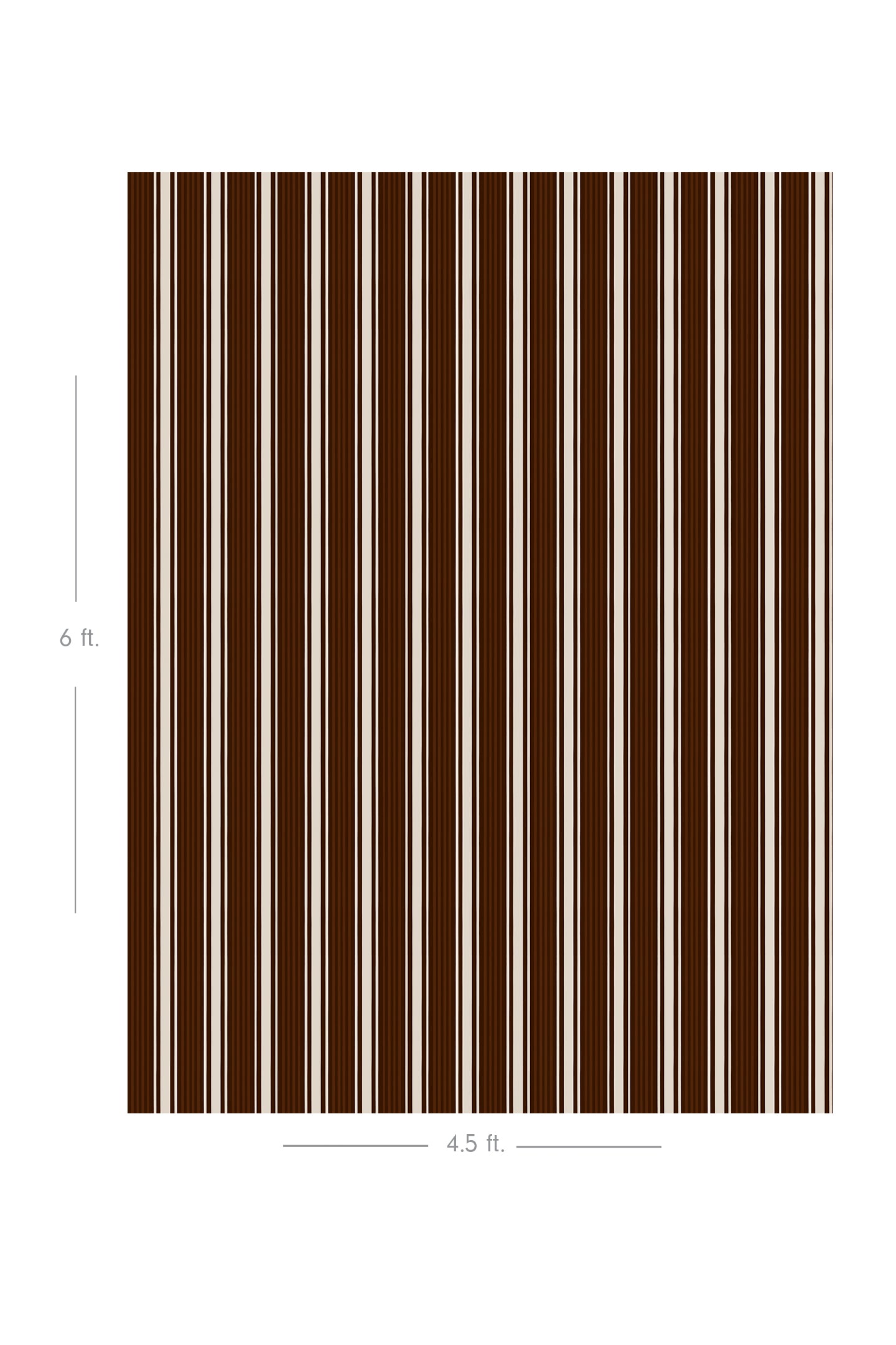 Diagram showing scale of vertical striped wallpaper