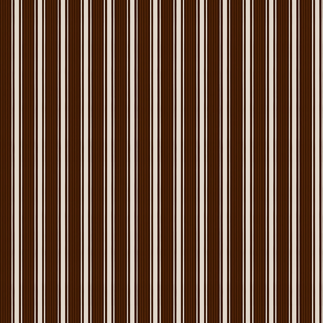 Mixed width striped wallpaper in brown and white
