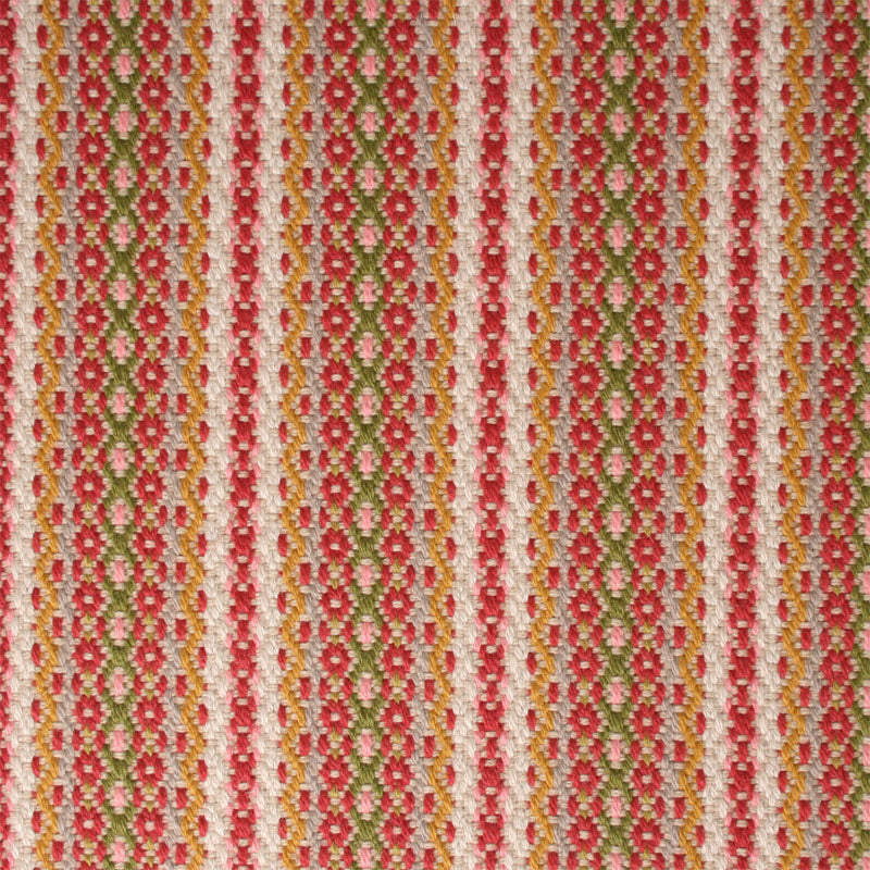 Striped flatweave runner in pink red green