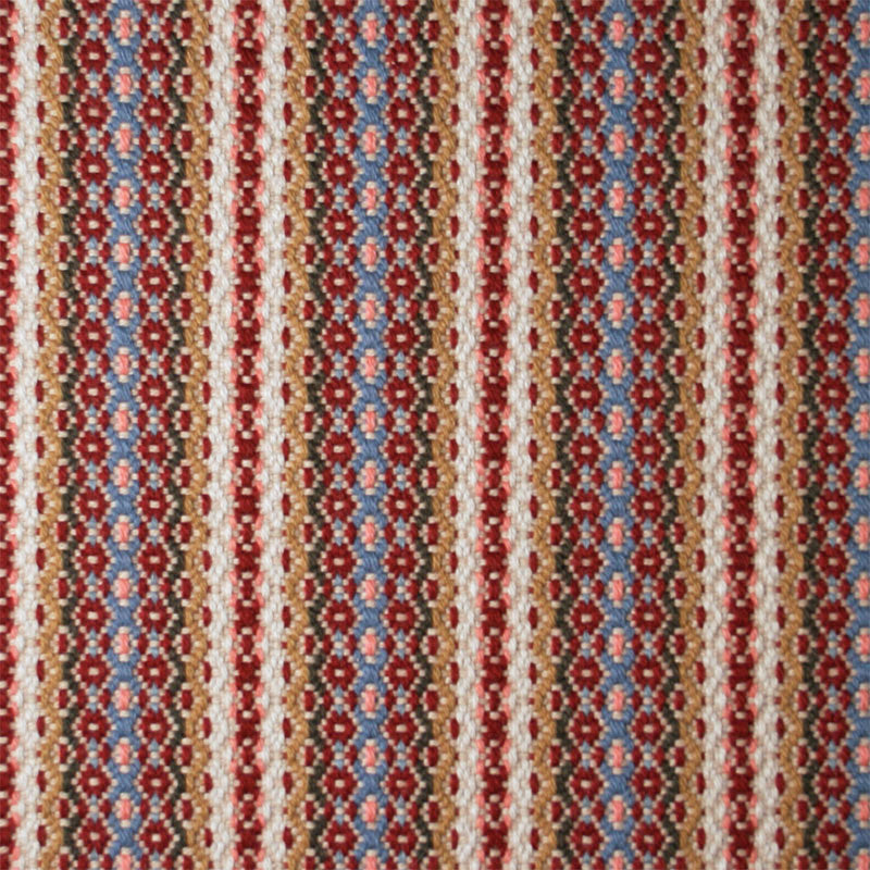 Striped flatweave runner in red pink tan 