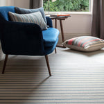 Striped flatweave runner in grey and blue  