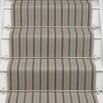 Striped flatweave runner in grey and blue  