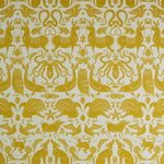 Wallpaper with animals and sea creatures in yellow on a white background