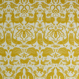 Wallpaper with animals and sea creatures in yellow on a white background