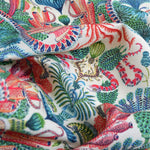 Colorful fabric with animal and nature pattern