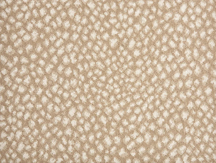 Broadloom carpet swatch in a spots pattern tan color